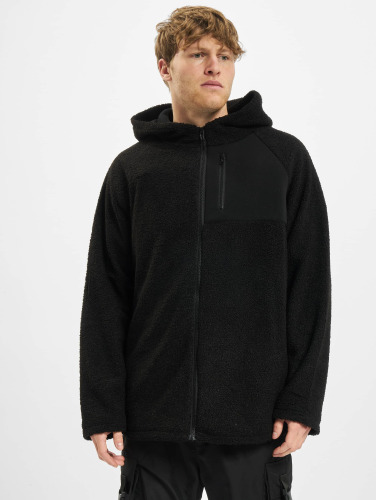 Urban Classics / Sweatvest Hooded Sherpa in zwart