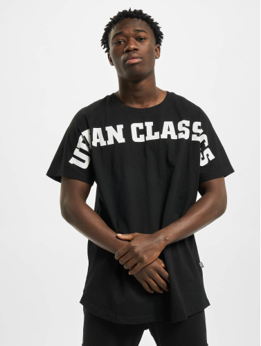 Urban Classics / t-shirt Long Shaped Big Logo Tee in zwart