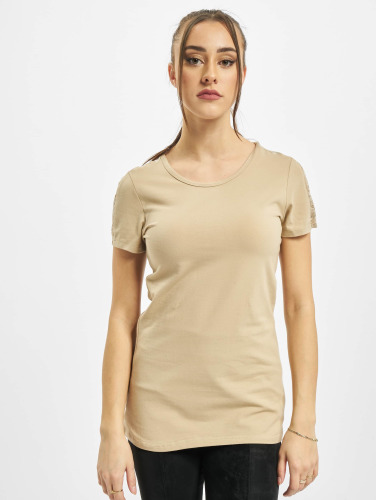 Urban Classics / t-shirt Ladies Lace Shoulder Striped Tee in beige