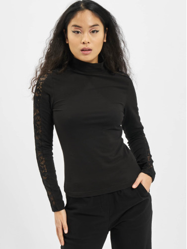 Urban Classics Longsleeve top -2XL- Lace Striped Zwart