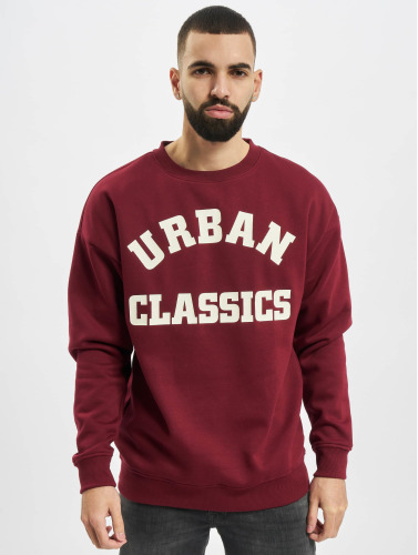 Urban Classics Sweater/trui -2XL- College Print Bordeaux rood