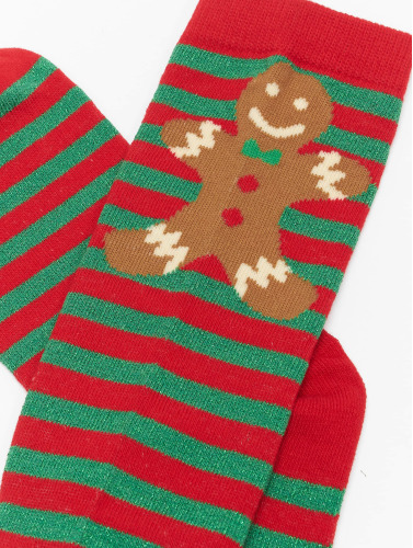 Urban Classics Overknee sokken -39/42- Christmas Overknees Rood/Groen
