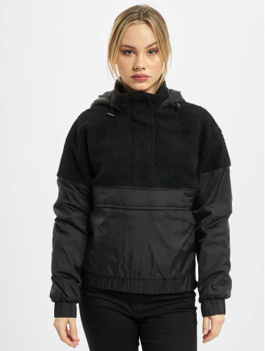 Urban Classics / winterjas Ladies Sherpa Mix Pull Over in zwart