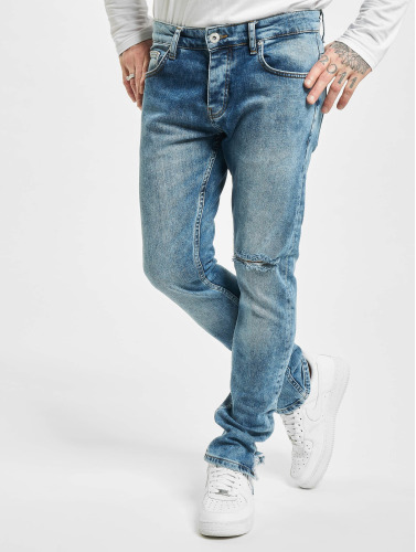 PEGADOR / Straight fit jeans Distressed Ankle in blauw