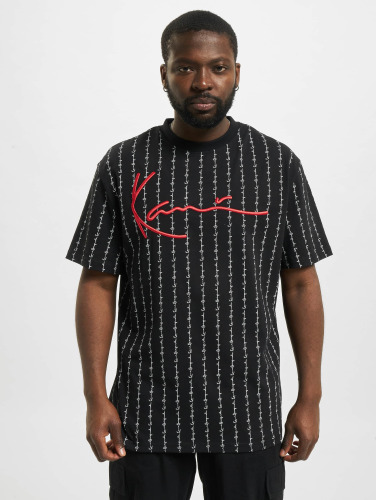 Karl Kani / t-shirt Signature Logo Pinstripe in zwart