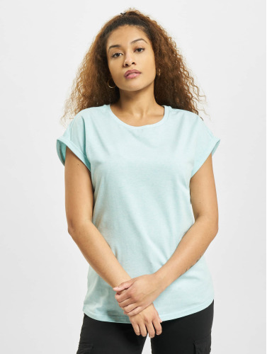 Urban Classics Dames Tshirt -XL- Color Melange Extended Shoulder Blauw