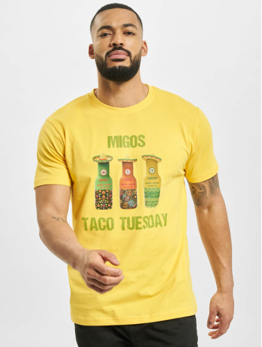 Mister Tee Heren Tshirt -M- Migos Tuesday Taco Geel