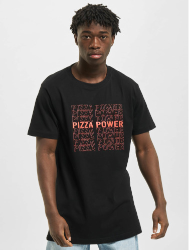 Urban Classics Heren Tshirt -L- Pizza Power Zwart