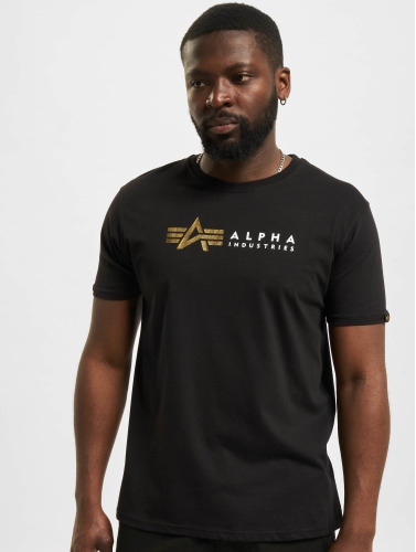 Alpha Industries / t-shirt Label Foil Print in zwart