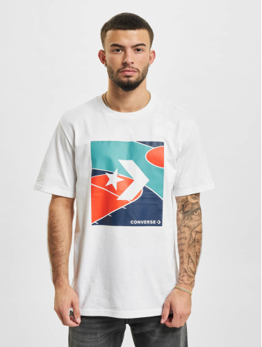 Converse / t-shirt Colorblocked Court in wit
