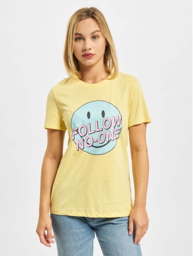 Only / t-shirt Onlsmiley Life REG JRS in geel