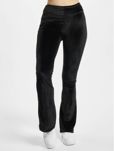 Urban Classics / Legging Ladies High Waist Velvet Boot Cut in zwart