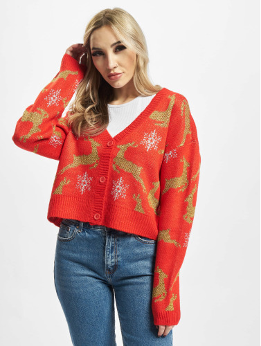 Urban Classics / vest Ladies Short Oversized Christmas in rood