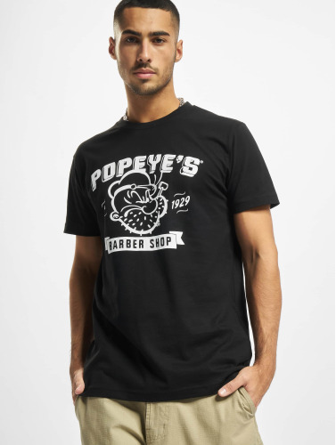 Merchcode / t-shirt Popeye Barber Shop in zwart