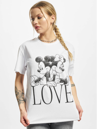 Merchcode / t-shirt Ladies Minnie Loves Mickey in wit