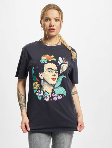 Merchcode / t-shirt Ladies Frida Kahlo Flower in blauw