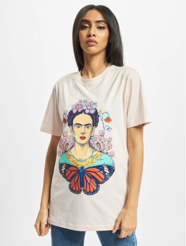 Merchcode / t-shirt Ladies Frida Kahlo Butterfly in rose