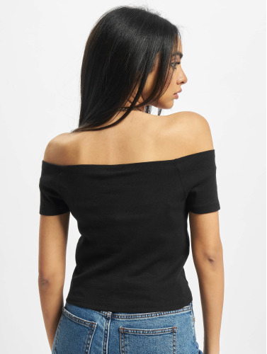 Urban Classics / t-shirt Ladies Off Shoulder Rib in zwart