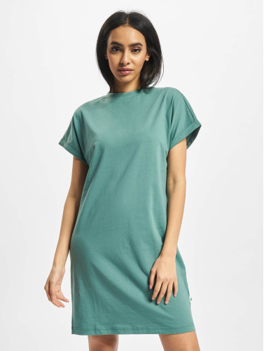 Urban Classics / jurk Ladies Organic Cotton Cut On Sleeve in groen