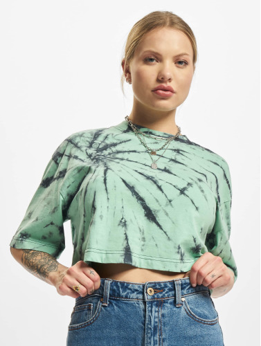 Urban Classics / t-shirt Ladies Oversized Cropped Tie Dye in groen