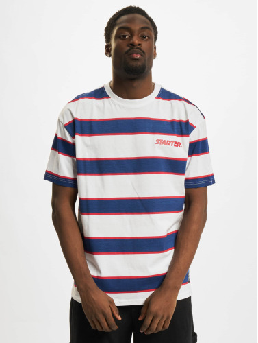 Starter Black Label Heren Tshirt -L- Starter Logo Striped Blauw/Wit