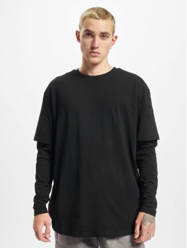 Urban Classics Longsleeve shirt -S- Oversized Shaped Double Layer Zwart
