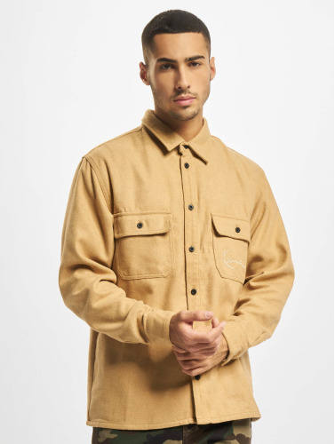 Karl Kani / overhemd Chest Signature Wool Blend in beige