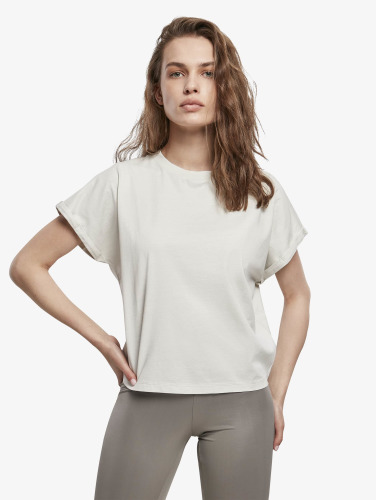 Urban Classics / t-shirt Ladies Short Pigment Dye Cut On Sleeve in grijs
