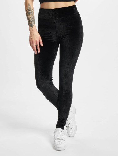 Urban Classics Legging -2XL- High Waist Velvet Zwart