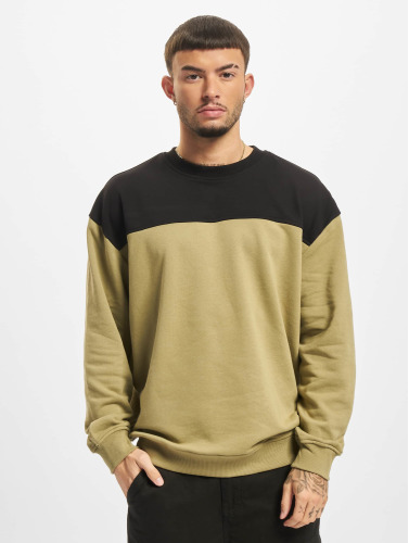 Urban Classics Crewneck sweater/trui -L- Upper Block Groen/Zwart