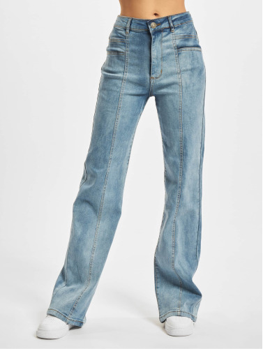 Urban Classics / High Waisted Jeans Ladies Straight Slim Denim High Waist in blauw