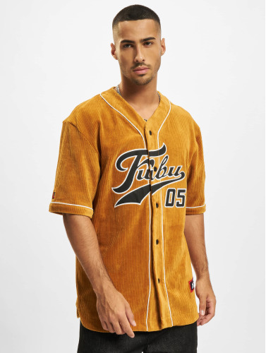 Fubu / overhemd Varsity Corduroy Baseball in bruin