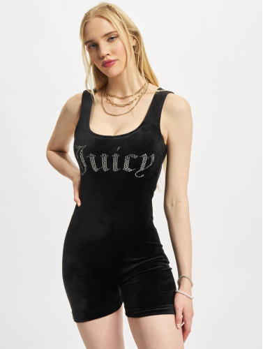 Juicy Couture / jumpsuit Velour Romper Jumpsuit With Diamante Branding in zwart