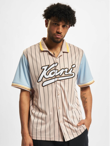 Karl Kani / overhemd Pinstripe Baseball in beige