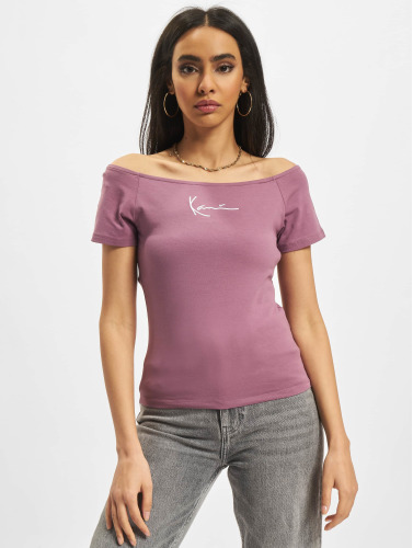 Karl Kani / t-shirt Small Signature Off Shoulder Crop in paars