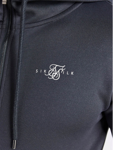 Sik Silk / Sweatvest Metalic Tape Zip Through in grijs