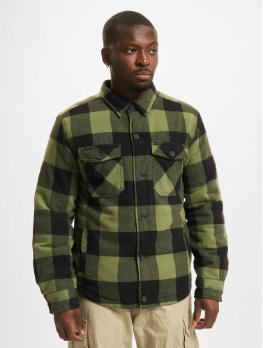 Urban Classics Jacket -4XL- Lumberjacket Zwart/Groen