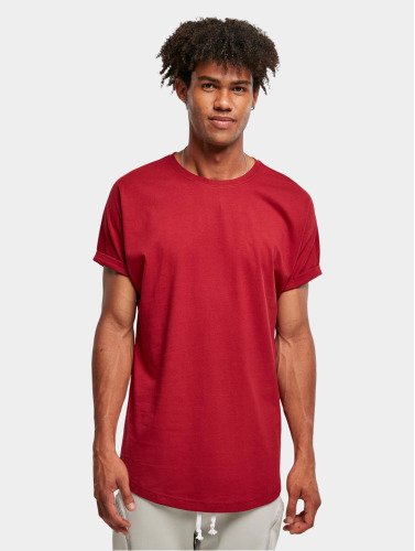 Urban Classics Heren Tshirt -XL- Long Shaped Turnup Rood