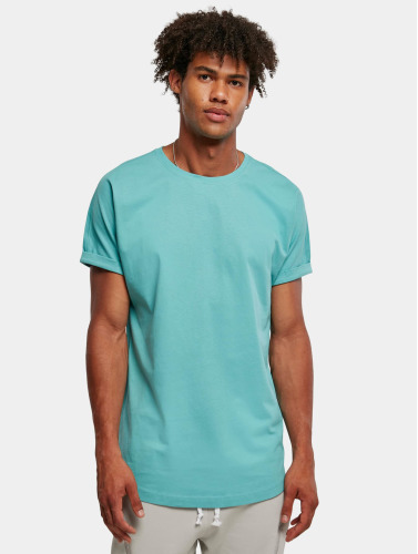 Urban Classics Heren Tshirt -4XL- Long Shaped Turnup Blauw
