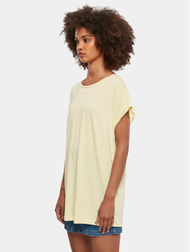 Urban Classics Dames Tshirt -XL- Modal Extended Shoulder Geel