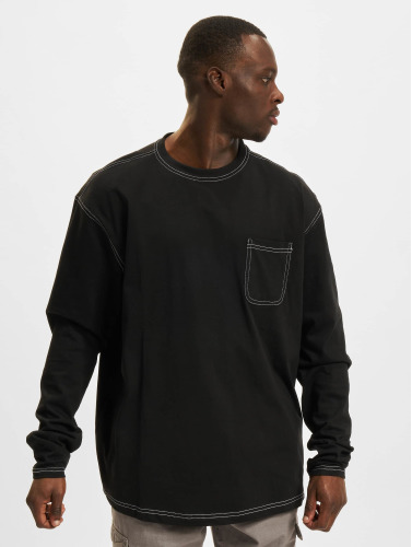 Urban Classics / Longsleeve Heavy Oversized Contrast Stitch in zwart