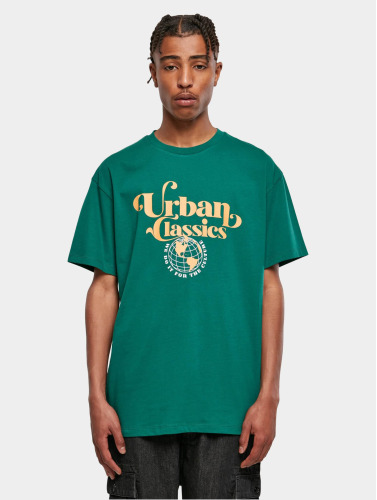 Urban Classics Heren Tshirt -L- Organic Globe Logo Groen