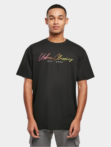 Urban Classics Heren Tshirt -XL- Script Logo Zwart