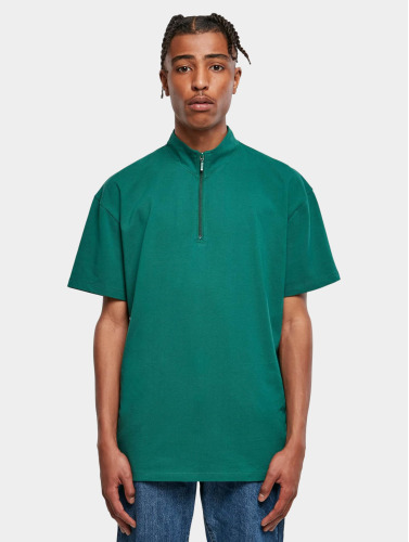 Urban Classics / t-shirt Boxy Zip Pique in groen