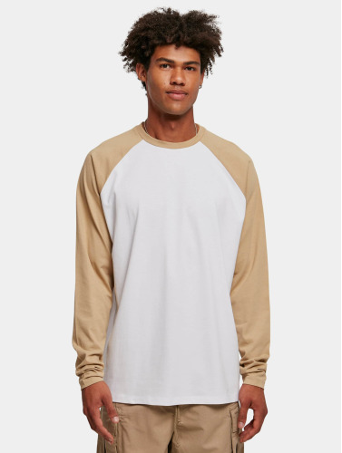 Urban Classics Longsleeve shirt -4XL- Organic Oversized Raglan Wit/Beige