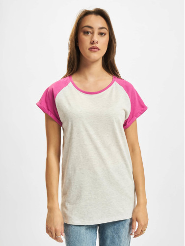 Urban Classics Dames Tshirt -XL- Contrast Raglan Grijs/Paars