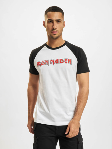 Merchcode / t-shirt Iron Maiden Logo Baseball in zwart