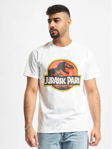 Merchcode / t-shirt Jurassic Park Logo in wit