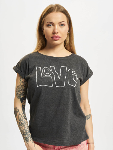 Urban Classics Dames Tshirt -S- Love Grijs