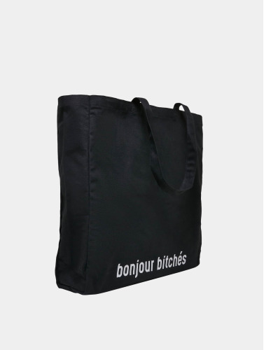 Urban Classics Tote bag Bonjour Bitches Oversize Canvas Zwart